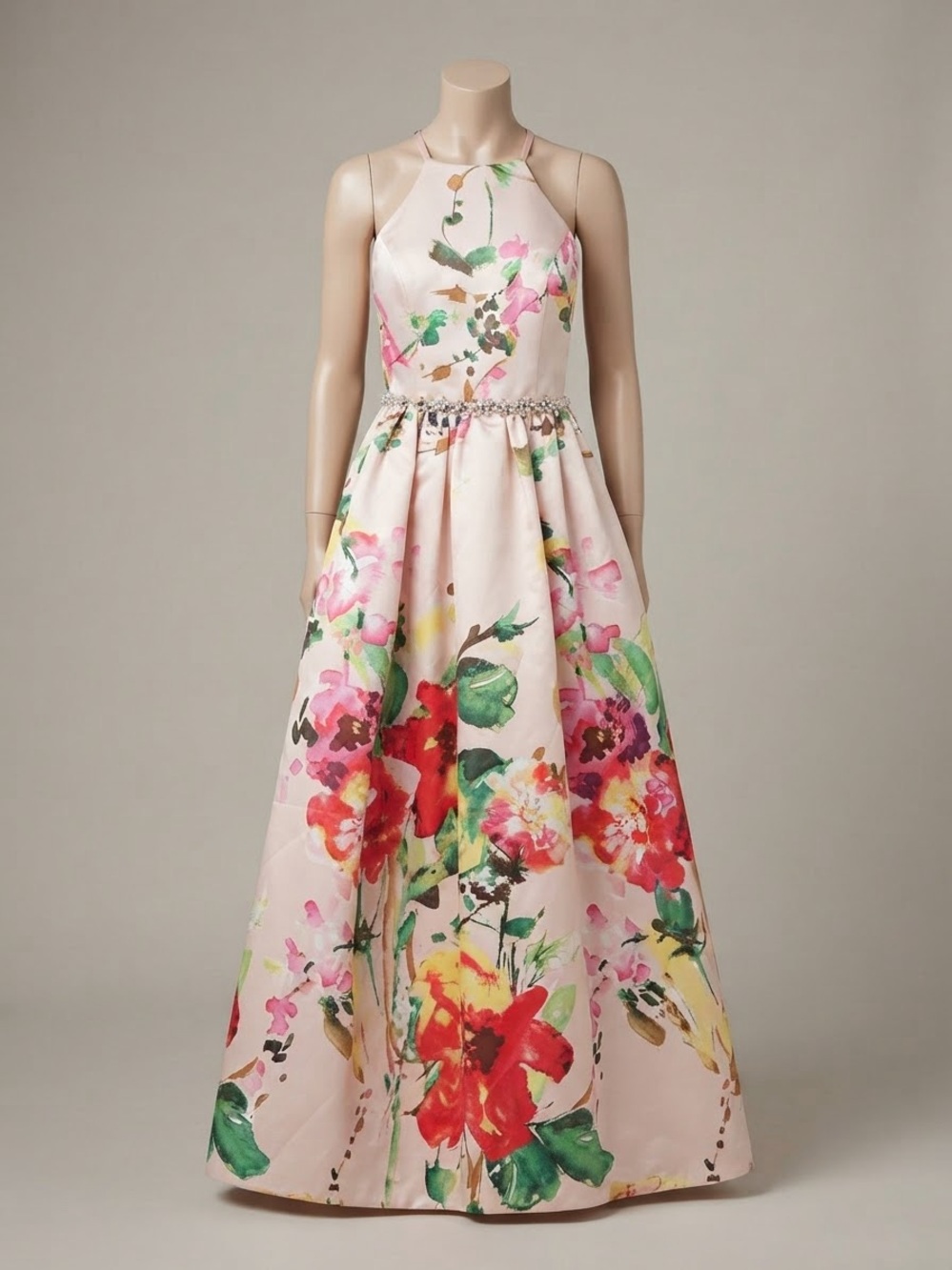 Carmen Marc Valvo Infusion Ball Gown with Crystal Waistband Size 10
